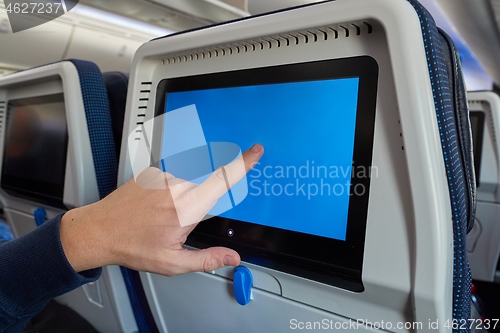 Image of Plane infotainment lcd screen