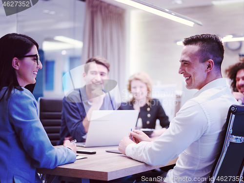 Image of Startup Business Team At A Meeting at modern office building