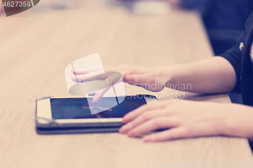 Image of Businesswoman using tablet