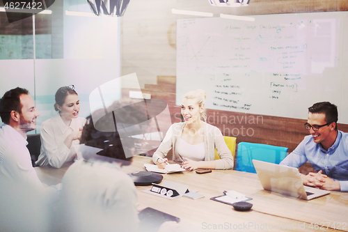 Image of Startup Business Team At A Meeting at modern office building