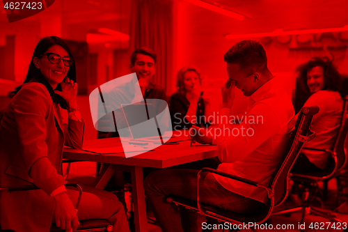 Image of Startup Business Team At A Meeting at modern office building