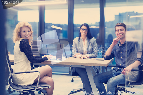 Image of Startup Business Team At A Meeting at modern office building