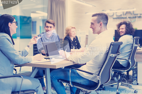 Image of Startup Business Team At A Meeting at modern office building