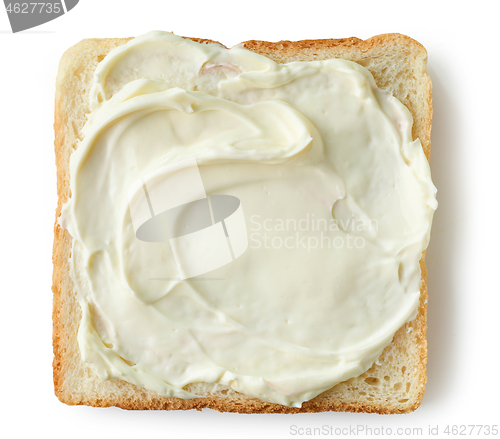 Image of toasted bread with cream cheese