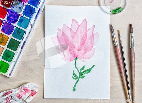 Image of drawing with watercolors