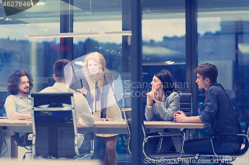 Image of Startup Business Team At A Meeting at modern office building