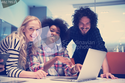 Image of Multiethnic startup business team on meeting