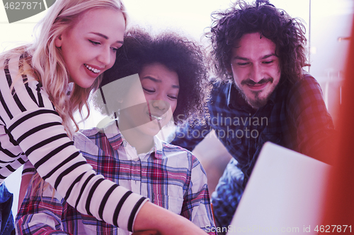 Image of Multiethnic startup business team on meeting