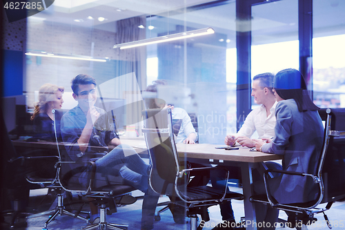 Image of Startup Business Team At A Meeting at modern office building