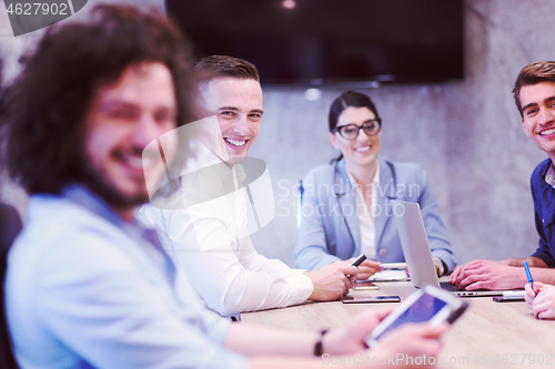 Image of Startup Business Team At A Meeting at modern office building