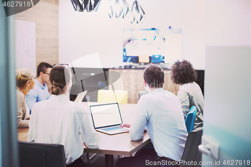 Image of Startup Business Team At A Meeting at modern office building