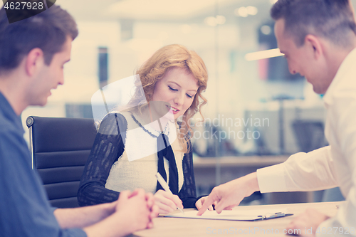 Image of Startup Business Team At A Meeting at modern office building