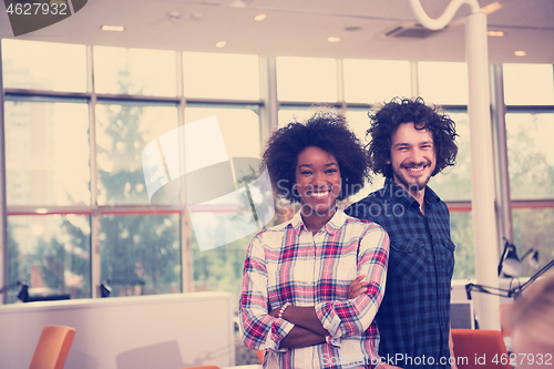 Image of Multiethnic startup business team on meeting