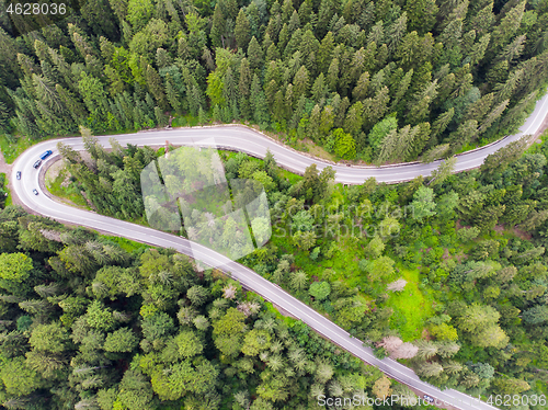 Image of Highway road in green forest