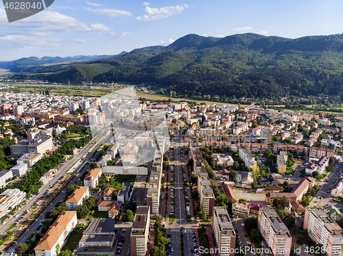 Image of Mountain city panorama in summer