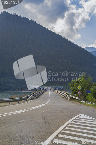 Image of Crossing asphalt road on bridge