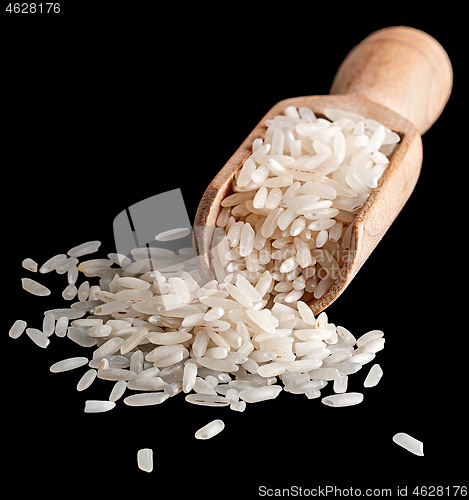 Image of White rice in scoop front view