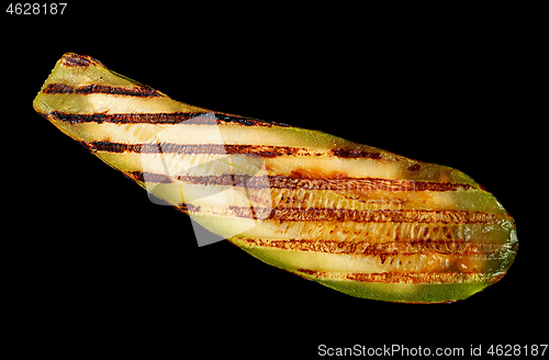 Image of Piece of grilled zucchini on black