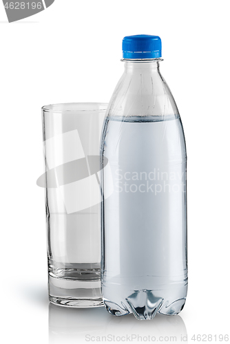 Image of Empty glass and plastic bottle