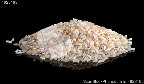 Image of Pile white rice with reflection