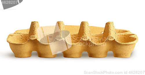 Image of In front open cardboard egg tray