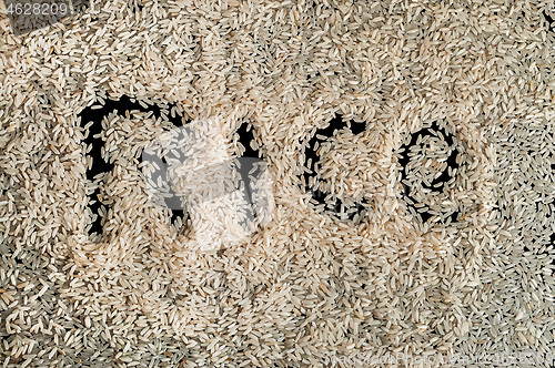 Image of Rice texture word written on black