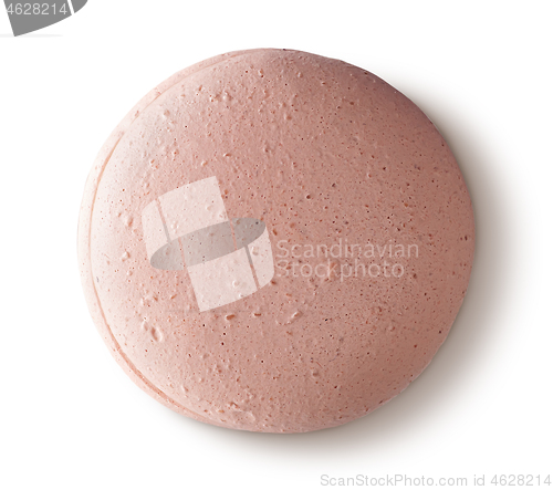 Image of One beige macaroon top view