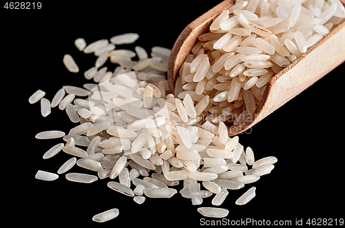 Image of White rice in scoop closeup