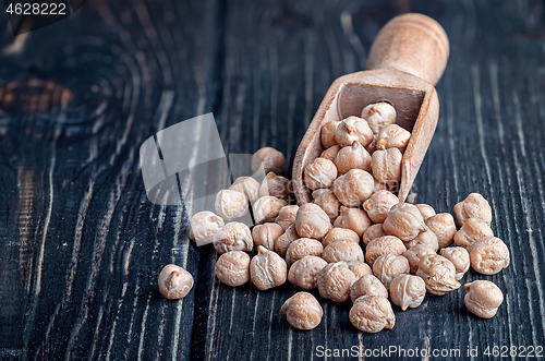 Image of Dry chickpeas in a scoop