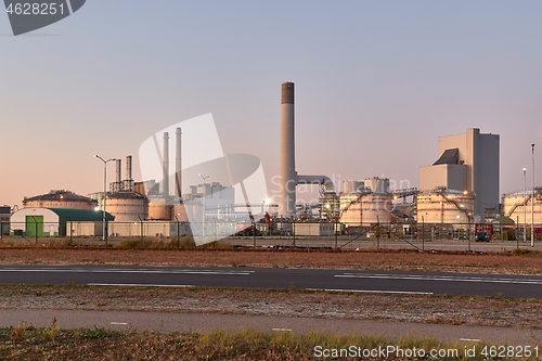 Image of Power plant, oil silos, other industrial facilities