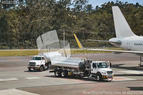 Image of Fuel Tank Trucks at an airport