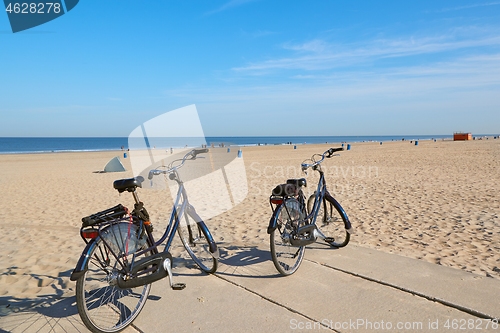 Image of Bicycles on the beach in the Netherlands