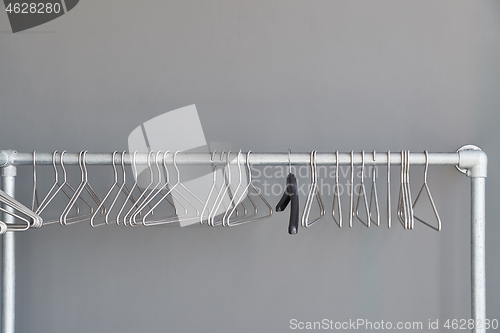 Image of Empty cloakroom hangers at a canceled evend