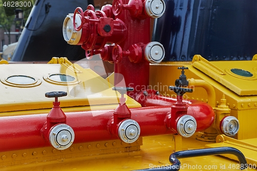 Image of Fire fighting equipment on a ship