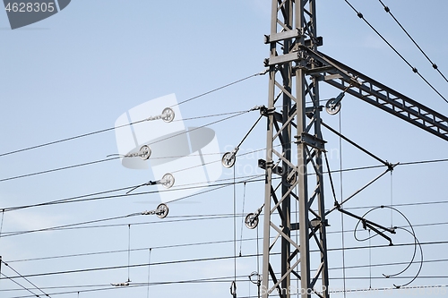 Image of Overhead cables of a railroad