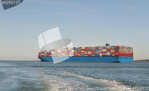 Image of Huge Container Ship in the Port of Rotterdam