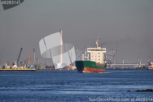 Image of Industrial ship leaving Rotterdam