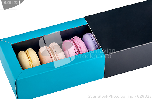 Image of Macaroons in gift box front view