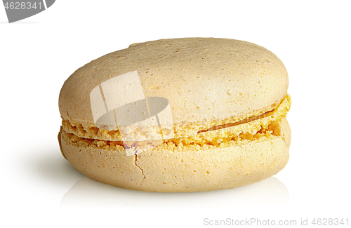 Image of One yellow macaroon front view