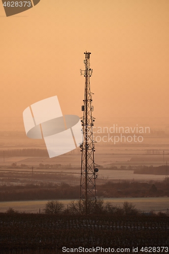 Image of Transmitter towers on a hill