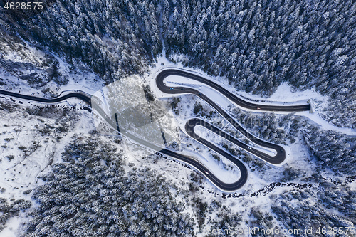 Image of Winter road in rocky mountains