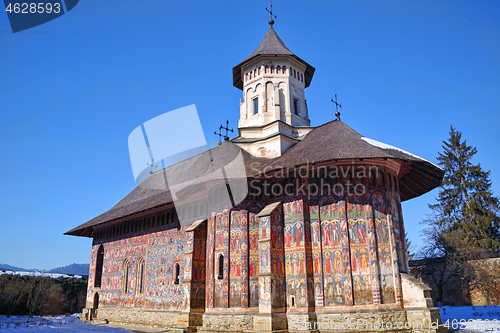 Image of Painted church in Romania, Moldovita orthodox monastery