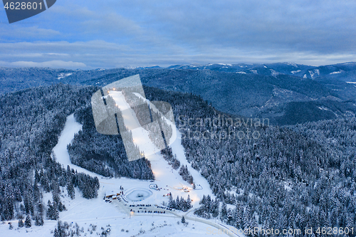 Image of Borsec ski resort in Romania during winter