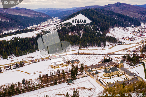 Image of Aerial view of Putna orthodox Monastery