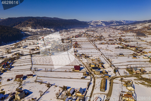 Image of Aerial view of traditional romanian village