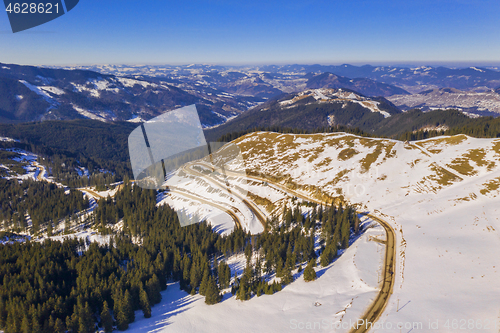 Image of Mountain pass road in beautiful sunny day