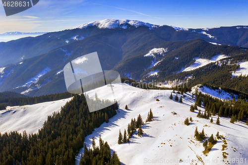 Image of Winter aerial landscape in Carpathians