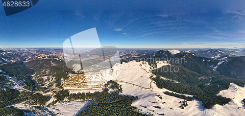 Image of Winter panorama road in mountains