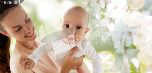 Image of happy mother with little baby boy