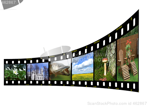 Image of Filmstrip with colorful photos and copyspace